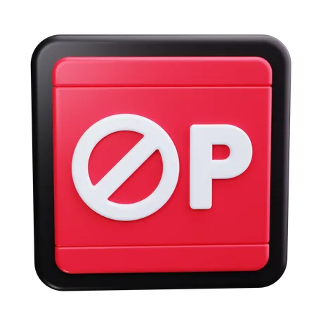 No Parking Sign  3D Icon