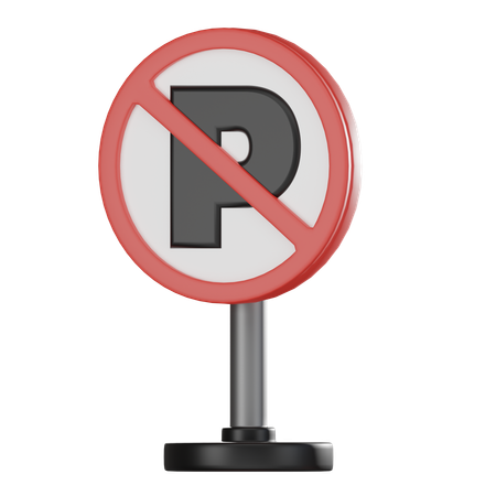 No Parking Sign  3D Icon