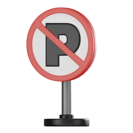 No Parking Sign  3D Icon