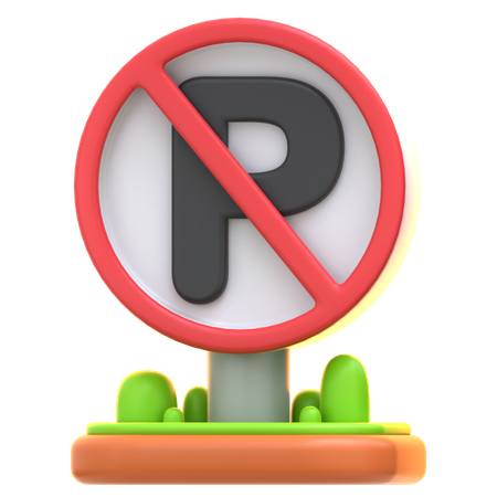 No Parking Sign  3D Icon