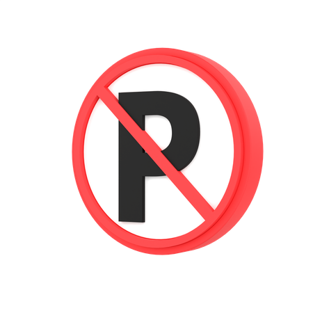 No Parking Sign  3D Icon