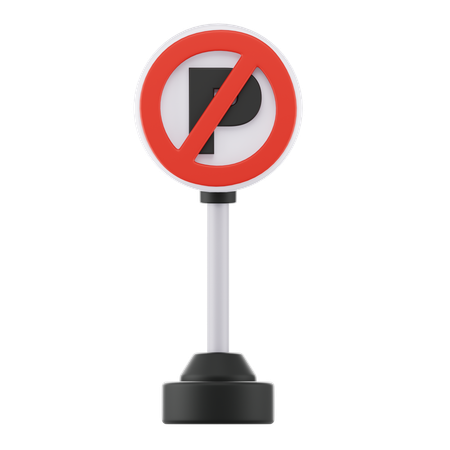 No Parking Sign  3D Icon