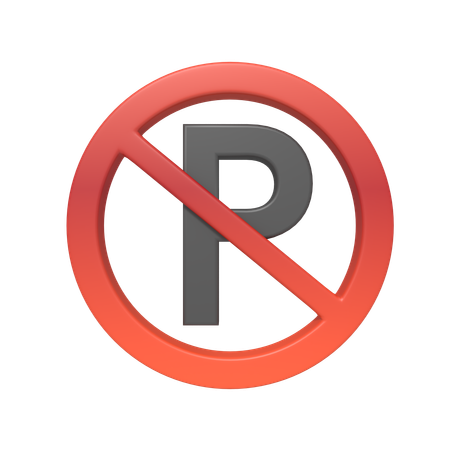 No Parking Sign  3D Icon