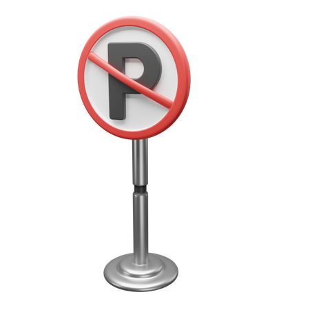 No Parking Sign  3D Icon