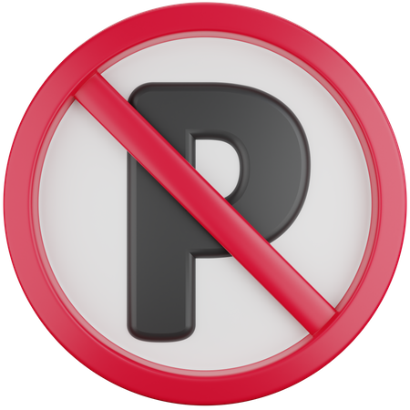 No Parking Sign 3D Icon