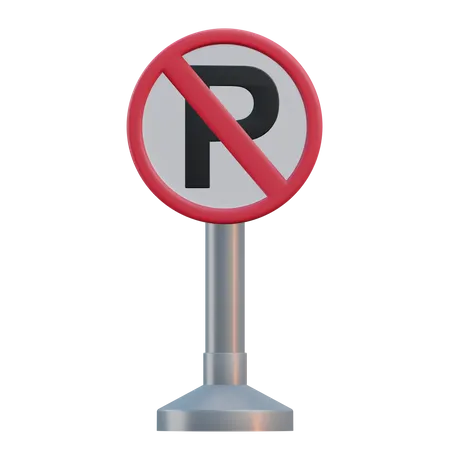No Parking Sign 3 D Traffic Sign Illustration 3D Icon