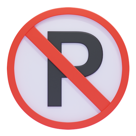 No Parking Traffic Sign  3D Icon