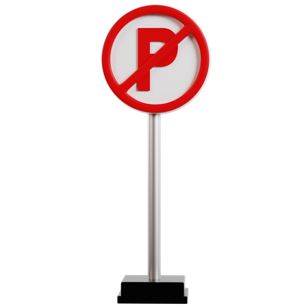 No Parking Traffic Sign  3D Icon