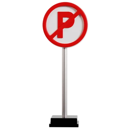 No Parking Traffic Sign  3D Icon