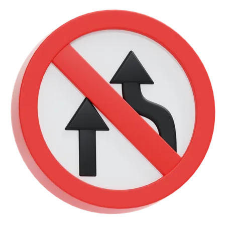 No Passing Sign  3D Icon