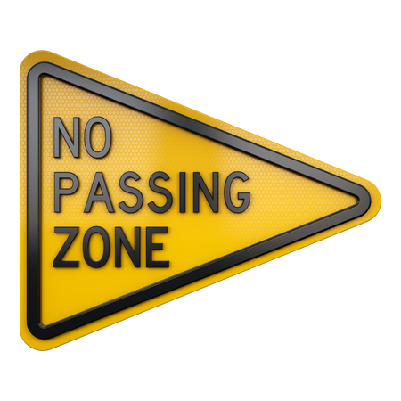 No Passing Zone Sign  3D Icon