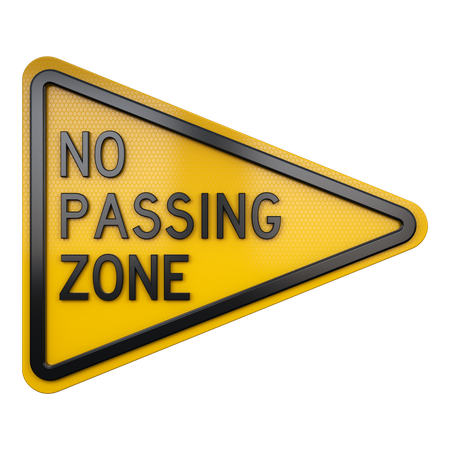 No Passing Zone Sign  3D Icon