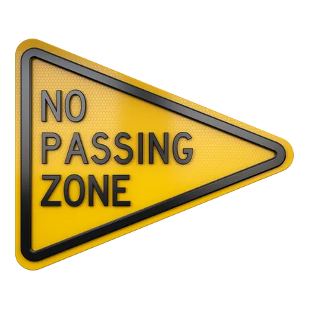 No Passing Zone Sign  3D Icon