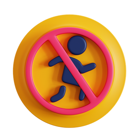 No Pedestrian  3D Icon