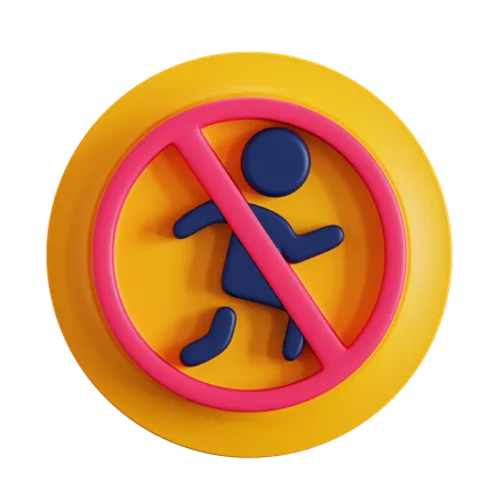 No Pedestrian  3D Icon