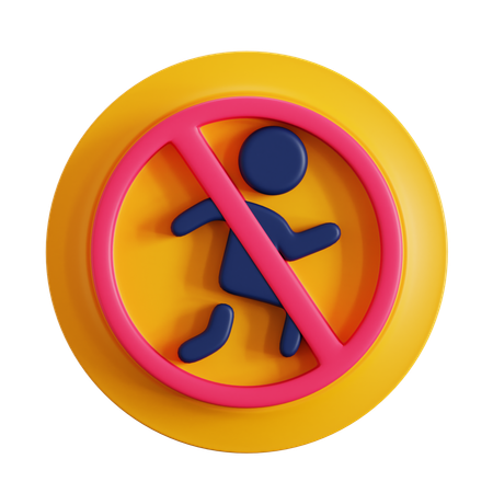 No Pedestrian  3D Icon