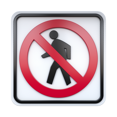 No Pedestrians Sign  3D Icon