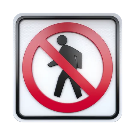 No Pedestrians Sign  3D Icon