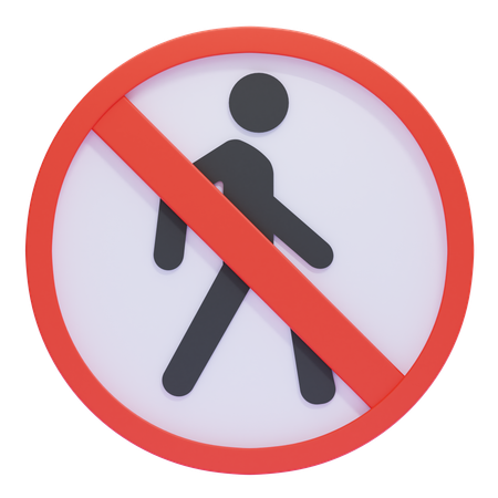 No Pedestrians Traffic Sign  3D Icon