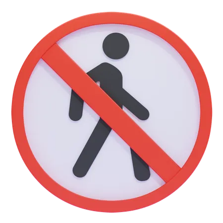 No Pedestrians Traffic Sign  3D Icon