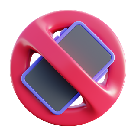 No Phone Sign  3D Icon