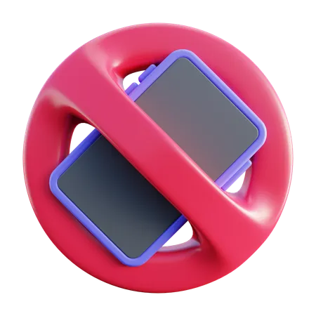 No Phone Icon Sign 3D Icon