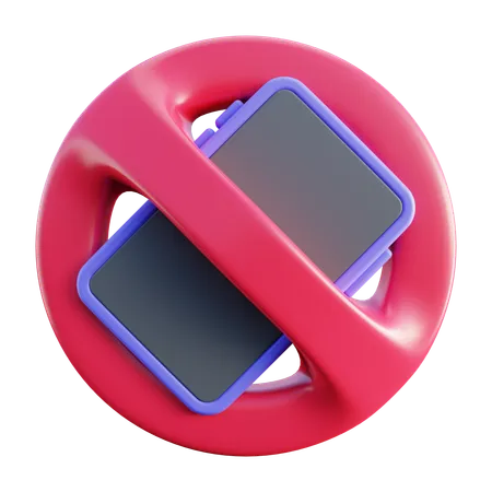 No Phone Sign  3D Icon