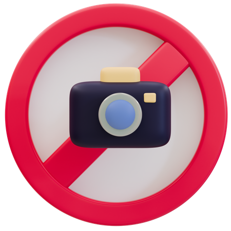 No Photography Allowed Sign  3D Icon