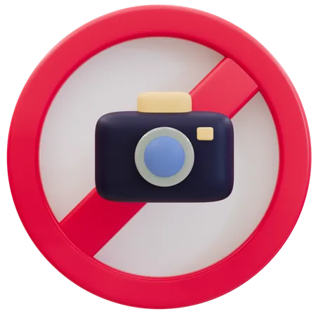 No Photography Allowed Sign  3D Icon