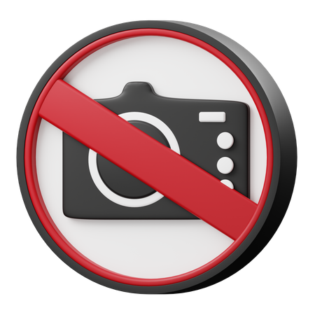 No Photography Sign  3D Icon