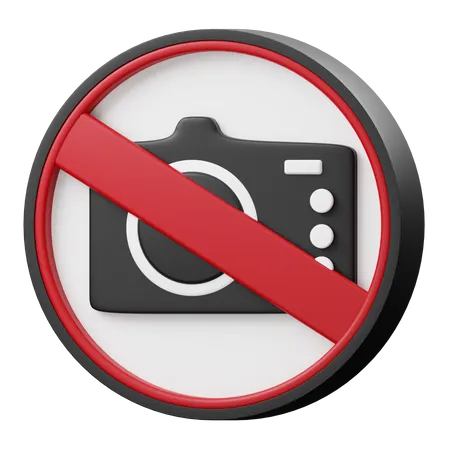 No Photography Sign  3D Icon