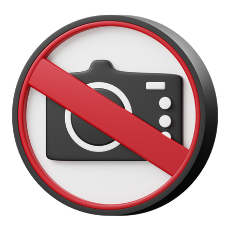 No Photography Sign  3D Icon