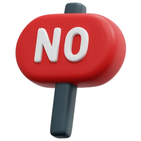 No Placard  3D Icon