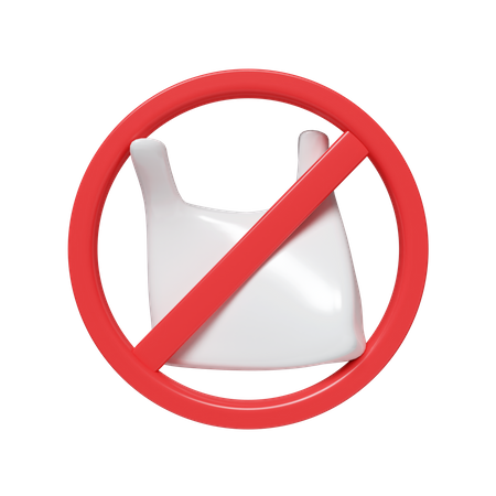 No Plastic Bag  3D Icon