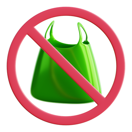 No Plastic Bag  3D Icon