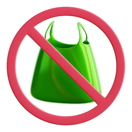 No Plastic Bag  3D Icon
