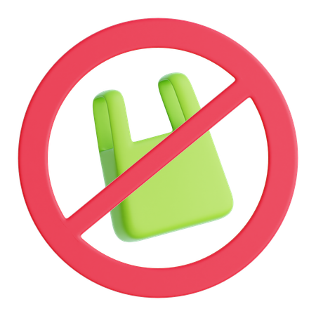 No Plastic Bag  3D Icon