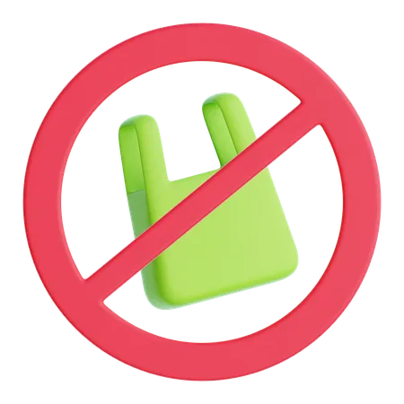 No Plastic Bag  3D Icon