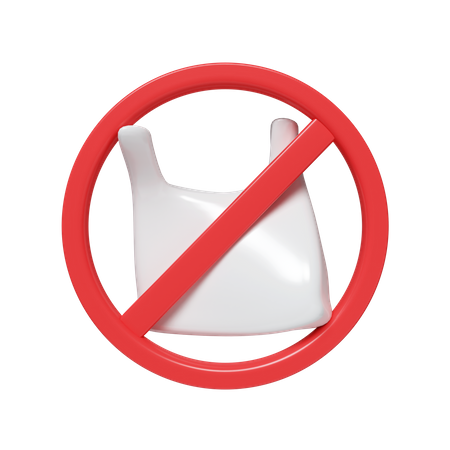 No Plastic Bag 3D Icon