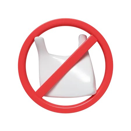 No Plastic Bag 3D Icon