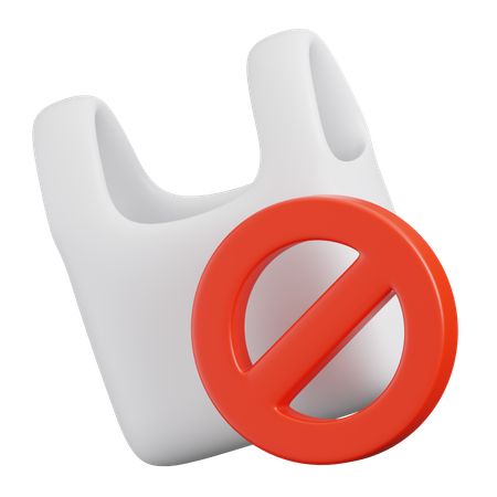 No Plastic Bags  3D Icon