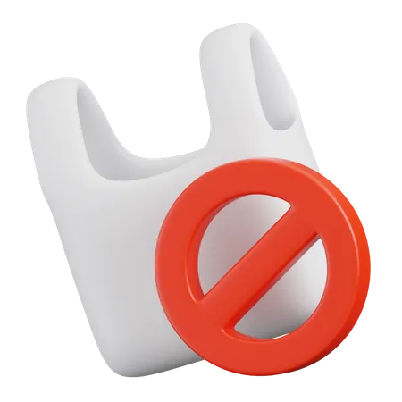 No Plastic Bags  3D Icon