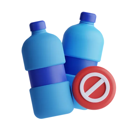 No Plastic Bottle  3D Icon