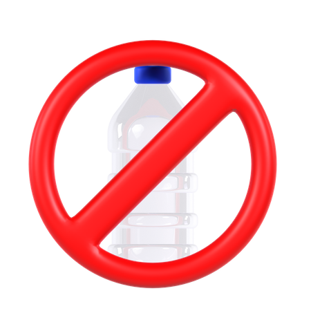 No Plastic Bottle  3D Icon