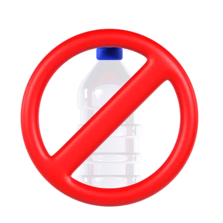 No Plastic Bottle  3D Icon