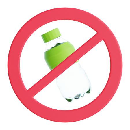 No Plastic Bottle  3D Icon