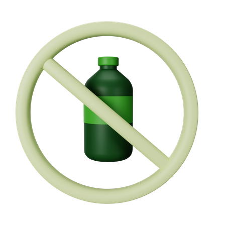 No Plastic Bottle  3D Icon