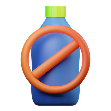 No Plastic Bottle  3D Illustration