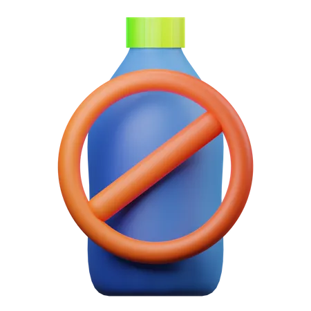 No Plastic Bottle  3D Illustration