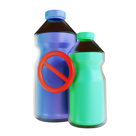 No Plastic Bottle 3D Illustration